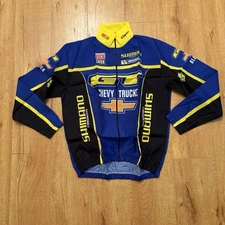 VINTAGE De Marchi GT Full Zip Cycling Jacket Men Medium Blue Long Sleeve 90s