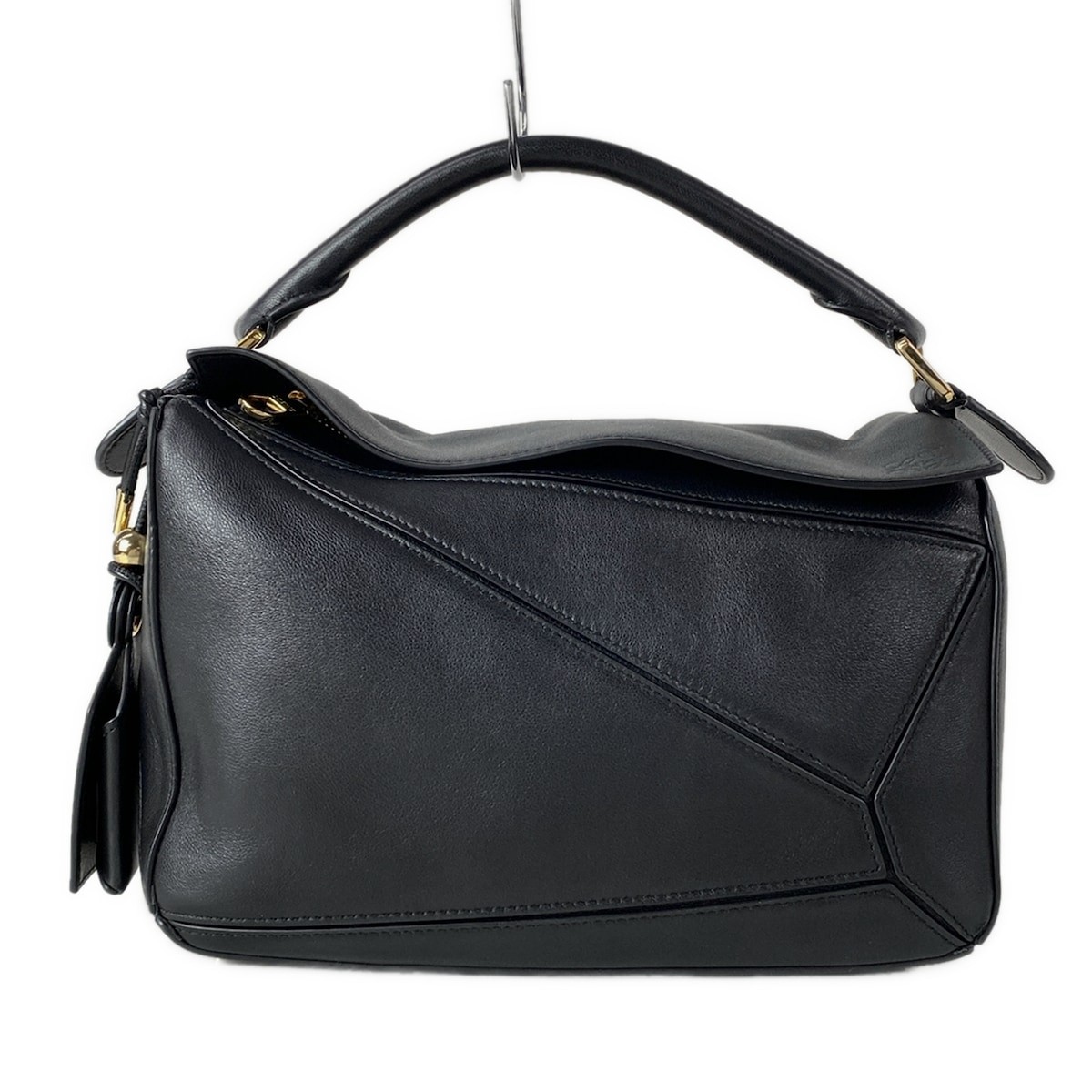 LOEWE Featherlight Puzzle Bag, Small Black Gold Featherlight Naparam Handbag