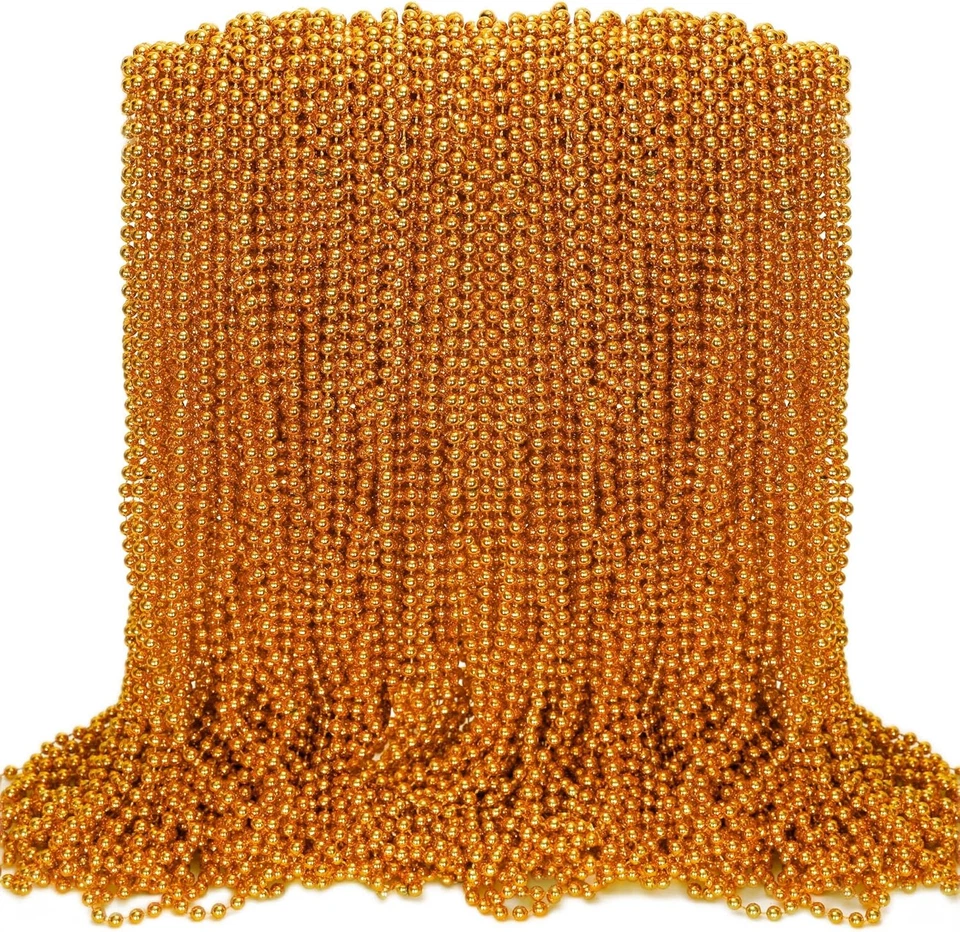 100 PIEZAS Cuentas de Mardi Gras, Collar de Cuentas Azul Metálico Favores de Fiesta, 33" Mardi Gra Foto 2 de 4