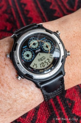 Casio Aegis BGP-20 Day Planner Ana-Digi Triple Time 100M Y2K Running AS-IS
