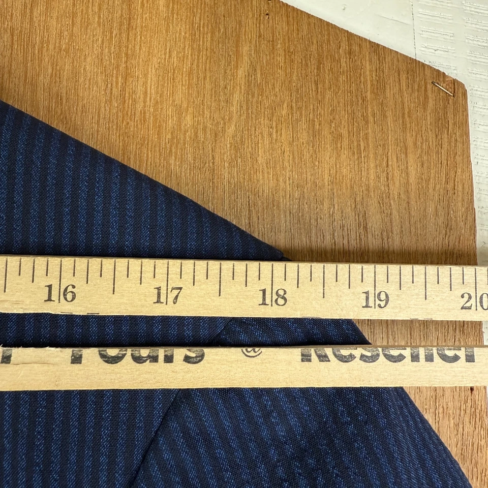 Chaqueta Blazer Anillo Para Hombre 42R Azul Marino Rayas 3 Botones 100% Lana Lona Cirujano Foto 4 de 4