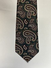 Bert Pulitzer Neck Tie Mens 100 Silk Green Paisley Tie Collectors Edition USA
