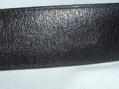 VINTAGE HUNT CLUB 1993 BLACK COWHIDE LEATHER BELT SILVERTONE  display picture 3