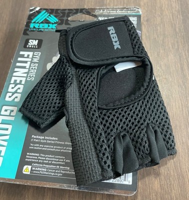 RBX Gym Series Fitness Gloves Size Small Black Adjustable Wrist Weightlifting