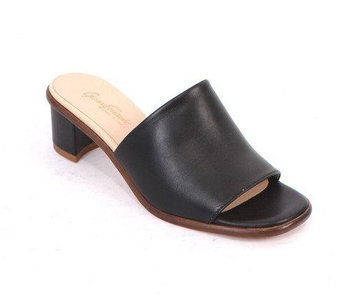 Gianni Ferrante 4330k Black Leather Slide Heel Sandal 43 / US 13