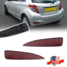 2PCS Red Lens Rear Bumper Bar Reflector Lights Kit For 2012-2014 Toyota Yaris