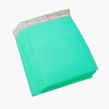 AirnDefense Any Size Green Poly Bubble Mailers Plastic Shipping Padded Envelopes