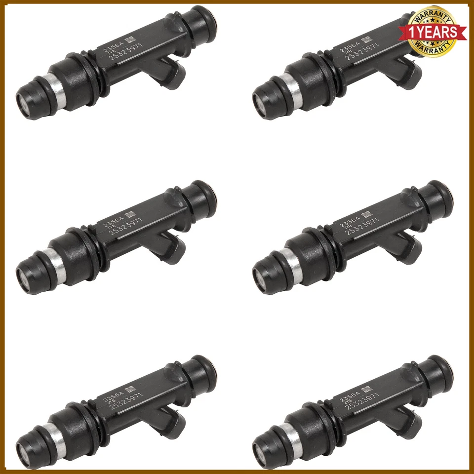 Set of 6 Fuel Injectors For Delphi 2001-2005 Buick LeSabre 3.8L V6 OEM# 25323972 - Image 4 of 4