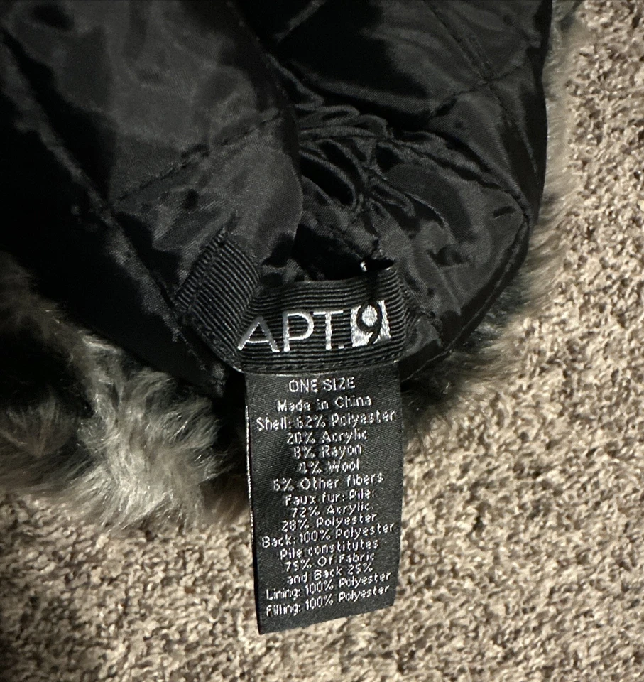 NWT Apt. 9 Trapper One Size Gray Plaid Wool Blend Earflaps Warm Winter Lined Hat - Image 2 of 4