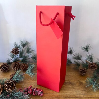 Wine Bottle Gift Bags Red Luxury Eco Friendly Christmas Handle