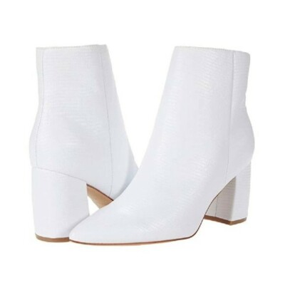 Marc Fisher M White Embossed Retire Bootie Pointed Toe