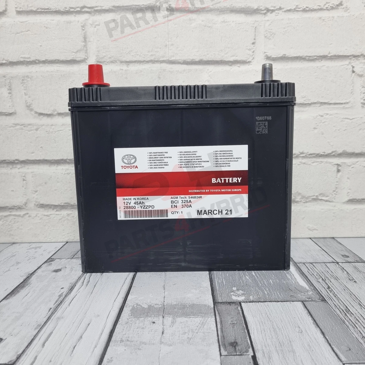 GENUINE TOYOTA PRIUS 12V BATTERY 45AH AUXILIARY BATTERY 28800-YZZPD PRIUS  PLUS