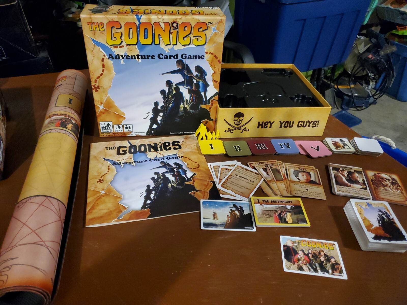 The Goonies Adventure Card Game Albino Dragon with Kickstarter Game Mat Open