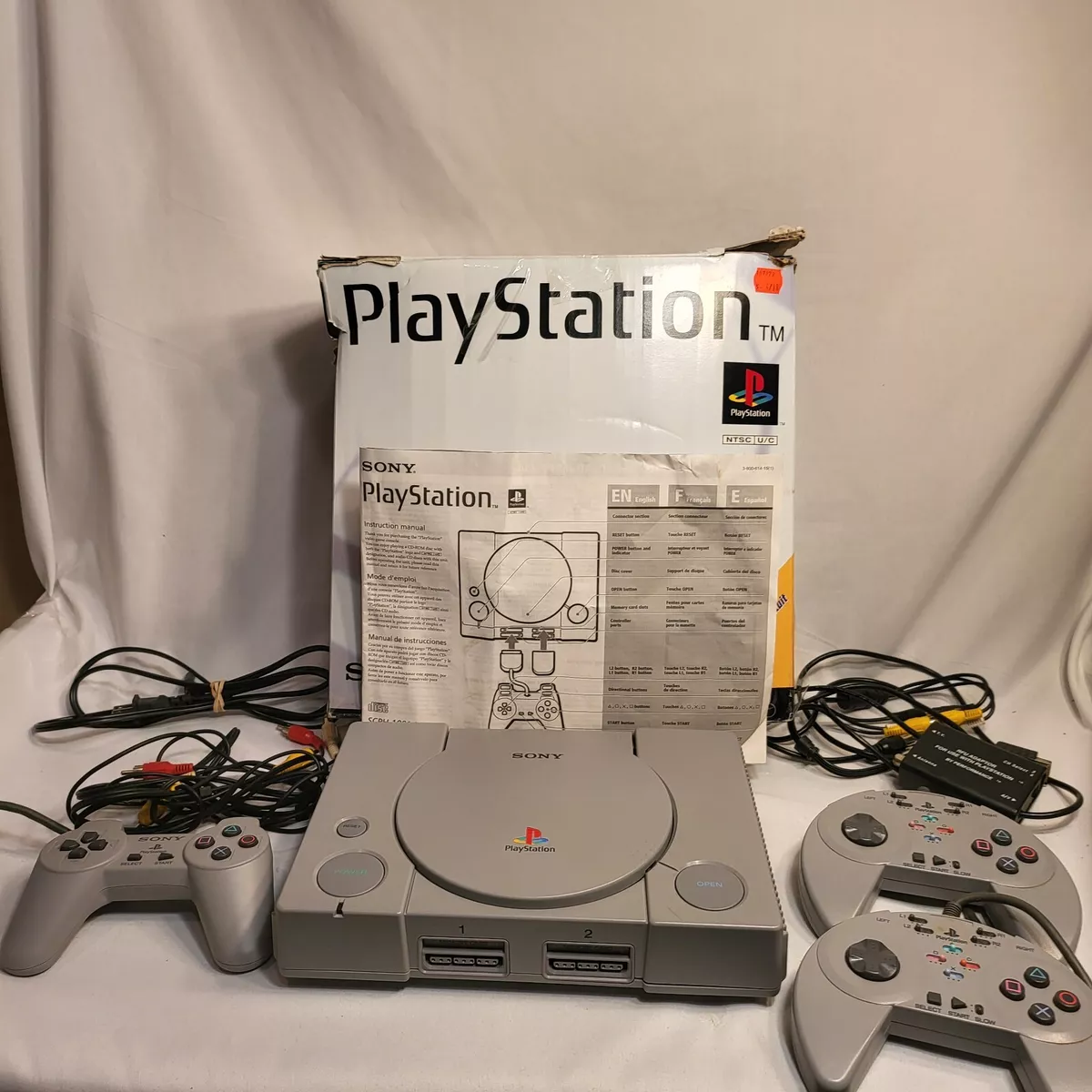 Console PlayStation 1 1001 Desbloqueado na Caixa Completo - Sony