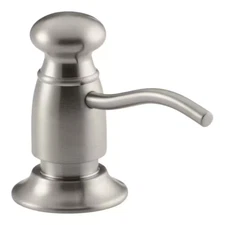 traditional design soap/lotion dispenser in vibrant brushed nickel | kohler with