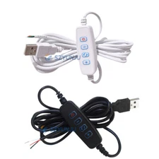 5V LED Dimmer USB Port Power Line With ON OFF Switch Adapter For LED Light Bulb