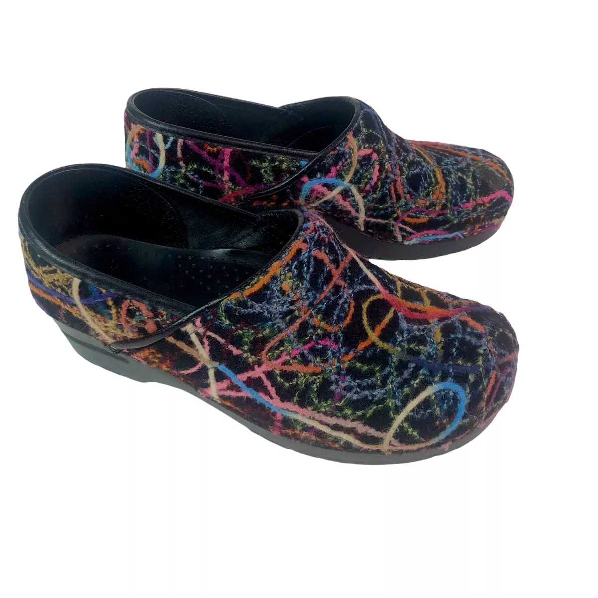 Dansko Clogs Confetti Shoes Scribble Yarn Felt Professional Nurse