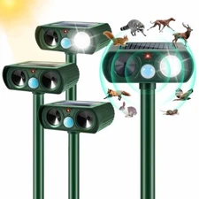 110° Solar Animal Repeller Ultrasonic Cat Repellent Outdoor Waterproof Deterrent