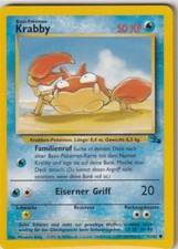 Carte Pokémon Trading Fossile N° 51/62 Krabby Allemand