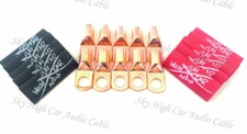 SKY HIGH CAR AUDIO 8 GAUGE COPPER RING TERMINALS 3/8" HOLE W/ HEAT SHRINK