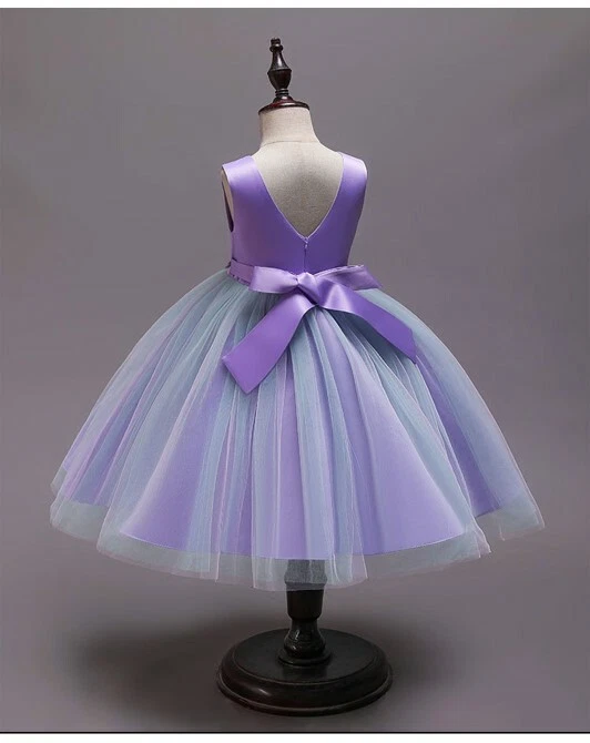 Niñas Fiesta Vestido Púrpura Princesa Disfraz Cumpleaños Boda Carnaval Cosplay - Imagen 3 de 4