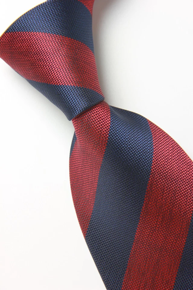 New Classic Striped Red Blue JACQUARD WOVEN 100% Silk Men's Necktie Tie - image 2 of 4