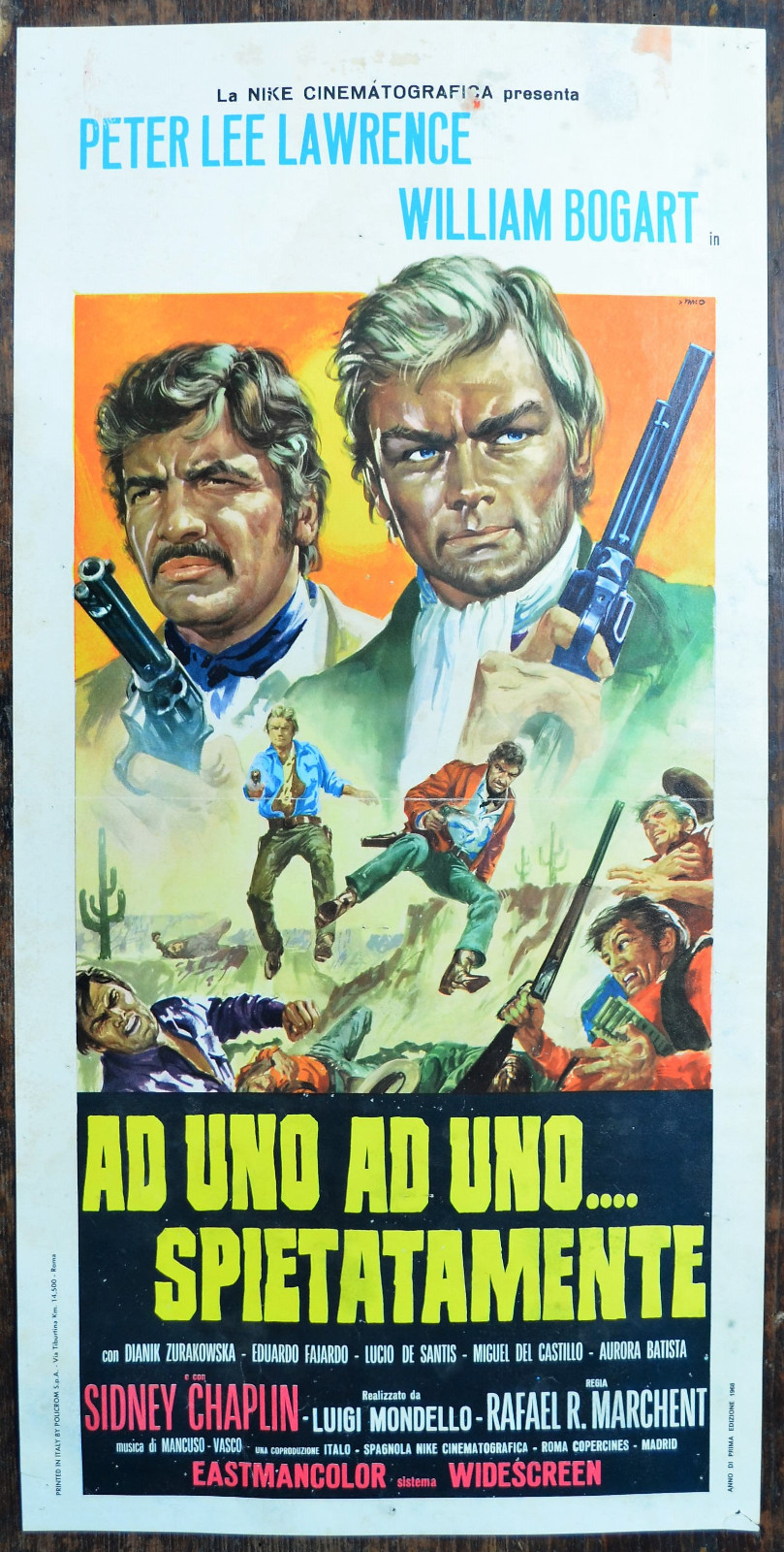 Locandina originale film Ad uno ad uno... spietatamente (1968) - Regia di Rafael Romero Marchent