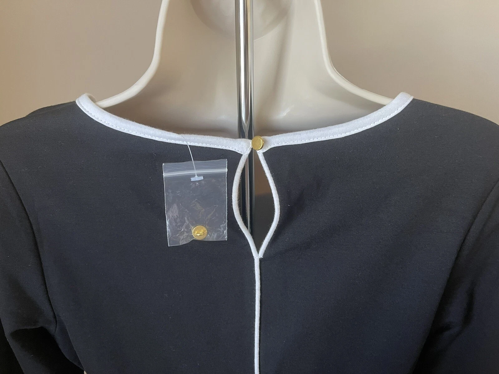 VETEMENTS Abito donna Venus nero girocollo manica 1 2 MIDI comodo bodycon s M senza cintura