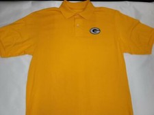 20329-2 NFL Team Apparel GREEN BAY PACKERS Football Polo Golf Shirt GOLD New