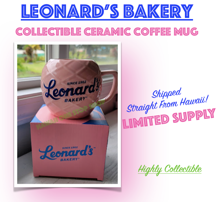 Leonards Bakery Hawaii Malasada Ceramic Coffee Mug Hawaiian