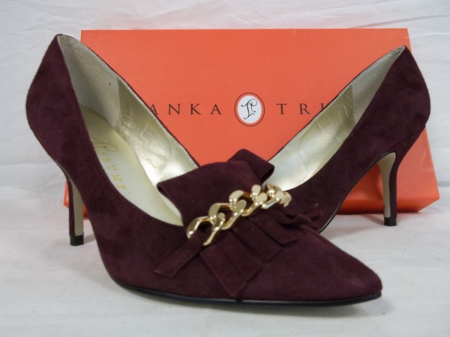 dark red suede heels