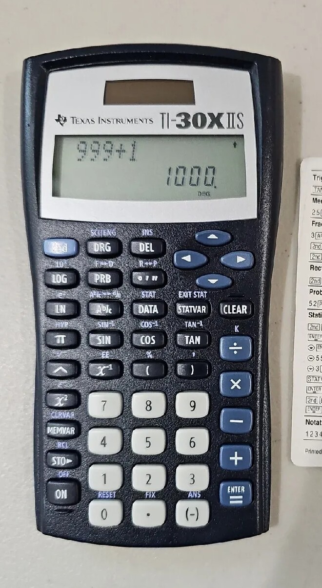 Texas Instrument Ti 30x Iis 2 Line Dual Powered Scientific Solar 