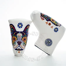 French Bulldog Sugar Skull Blade & Mid size Mallet Putter Magnetic Head Cover