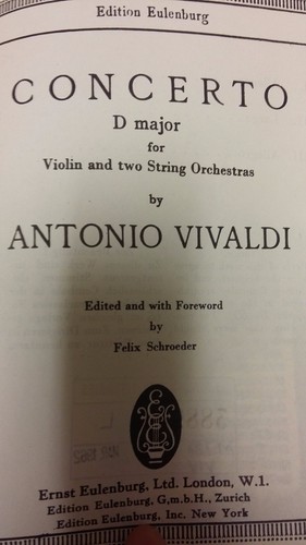Vivaldi: Concerto In D Major: Violin: 2 String Orchestras: Pocket Music Score