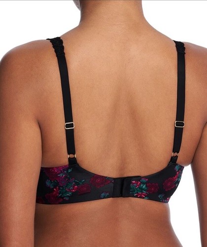 NATORI 732080 Pure Luxe T-Shirt Smooth Contour Bra Black Floral New Size 32D - Picture 2 of 8