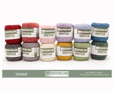 Queensland Collection - United Sport Weight Yarn of Wool/Cotton in 35 Colors