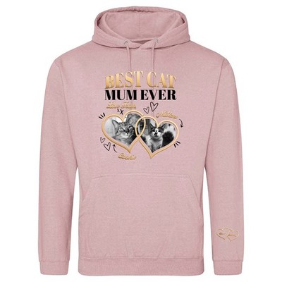 Personalisierter Hoodie Katzenmama Beste Katzenmama aller Zeiten individuelle Katzennamen Damen Geschenk UK...