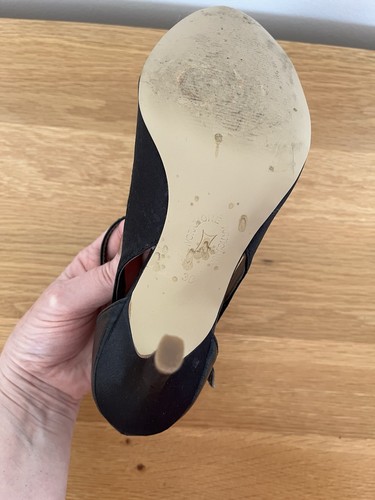 Bullboxer Italian Handcrafted Black Peep Toe Shoes/Sandals Size 5. VGC - Imagen 21 de 22