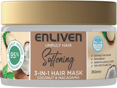 Enliven Fruits Coconut and Macadamia 3 in 1 Softening Hair Mask 350ml