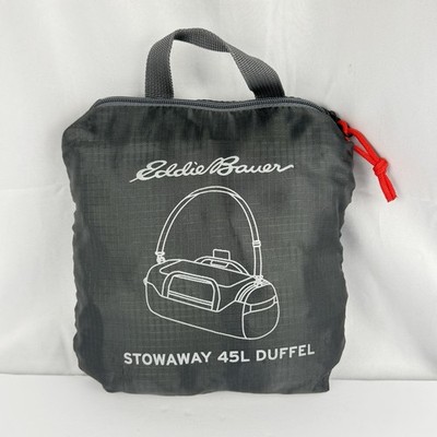 Eddie Bauer Stowaway Packable 45L Duffel Bag Ripstop Gray EUC