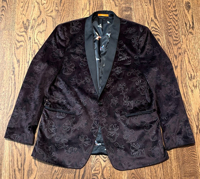 Tallia Blazer Jacket 44R Macys Velvet Velour Sport Coat EUC