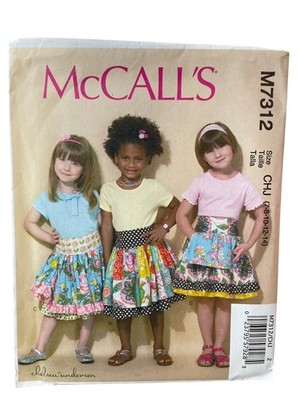 McCALL'S M7312 Girls Skirts Sewing Pattern Sizes 7-14 Patchwork Ruffle