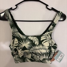 Shade And Shore Woman  s Green Floral Bikini Top Size Small 4-6 