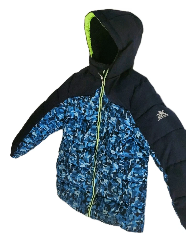 ZeroXposur Boys' Puffer Hooded Winter Jacket Navy/Ocean Blue Size XXL 18/20 - Image 3 of 4