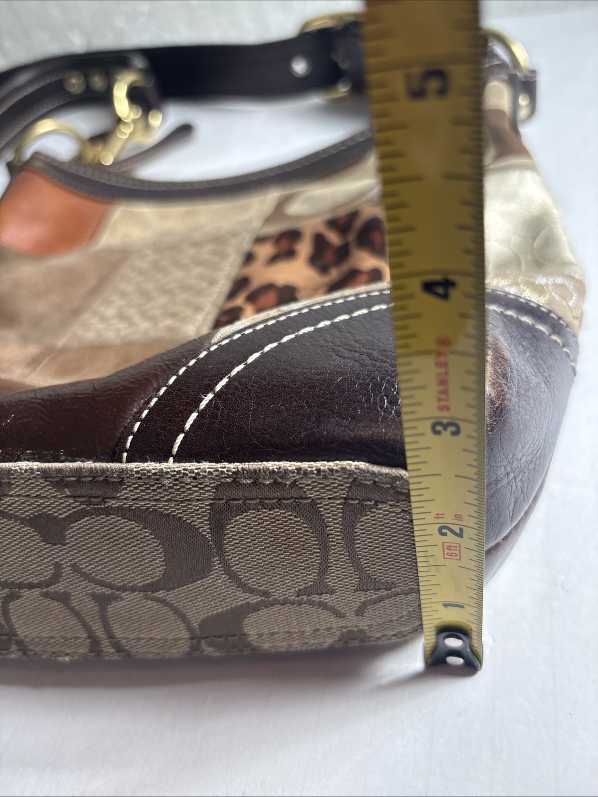 COACH Rare Patchwork Leopard Print Shoulder Cross… - image 10