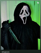 Máscara de cara de fantasma estilo KNB máscara de grito película de terror