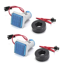 2pcs LED Display Voltmeter Ammeter Frequency Indicator Testing Solution