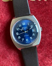 Glashütte Spezimatic Edelstahl GUB DDR Uhr Kaliber 75 Automatik Blau