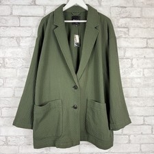 MADEWELL Women's Plus Diamond Dark Forest Jacquard Shaw Blazer 3XL ND115