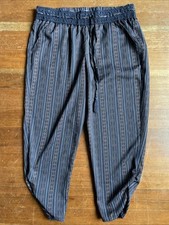 Maurices Pants Women's Size Large Navy Blue Ruched Ankle Drawstring C26 